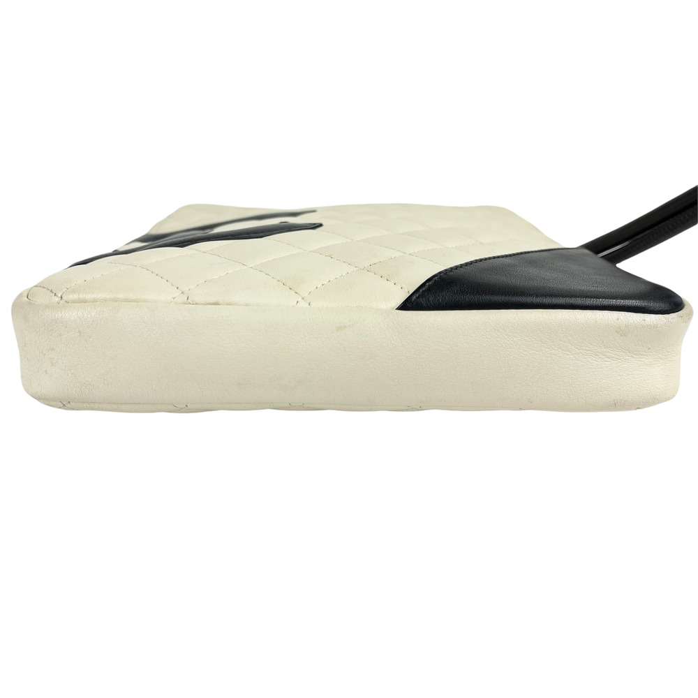 CHANEL Cambon Crossbody Bag Cream White Quilted Leather CC Logo - Picture 6 of 10